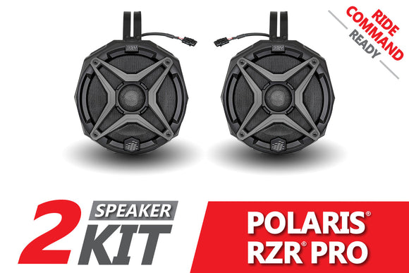 Desert Parts UTV - SSV Works - 2021-2023 Polaris RZR Pro 6.5in Cage-Mount Plug-&-Play Speaker-Pods for Ride Command - PN: 190-RZ5-C65ARC